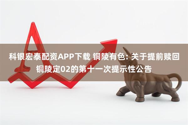 科银宏泰配资APP下载 铜陵有色: 关于提前赎回铜陵定02的第十一次提示性公告